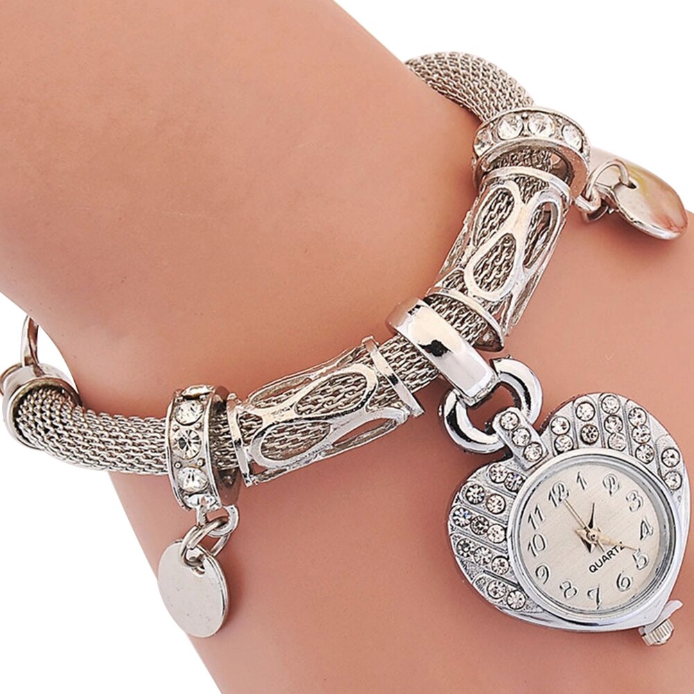 Women's Love Heart Bracelet Watch Charm Band Analog Quartz Wrist Watch