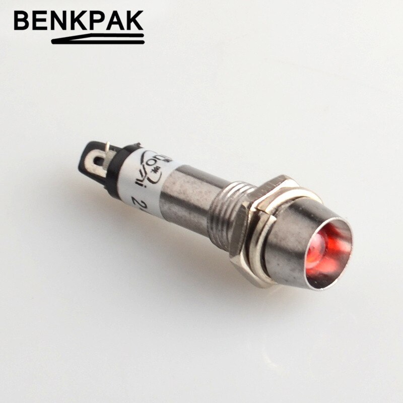 100pcs 8mm LED Dashboard Warning Indicator Signal Light Lamp signal indicator light pilot lamp signal light 220V 12V 24V