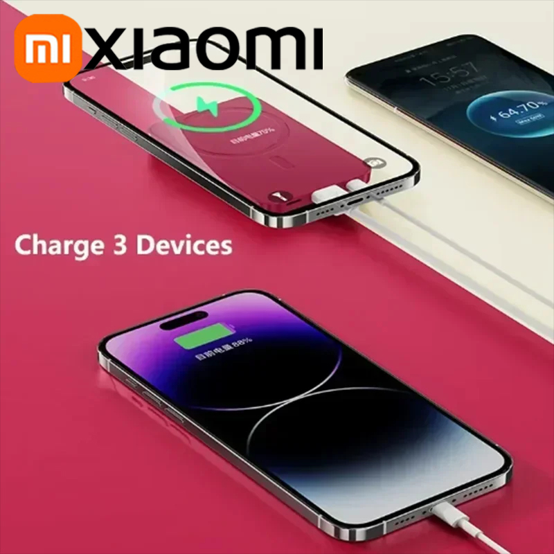 Xiaomi 50000mAh Magnetic Wireless Charger Power Bank Magsafe External Battery Super Fast Charging PowerBank For iPhone 15 16