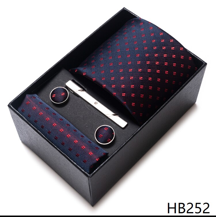 Boîte à cravate pour hommes, 65 couleurs, à la , boutons de manchette, accessoires de chemise bleu foncé or, pour le jour de l&#39;an