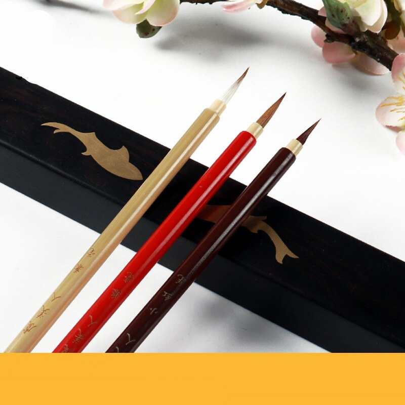 3pcs Chinese Calligraphy Pen Set Caligrafia Beginner Painting Fine Line Brush Pen Lian Calligraphy Brush Pen Set Tinta China