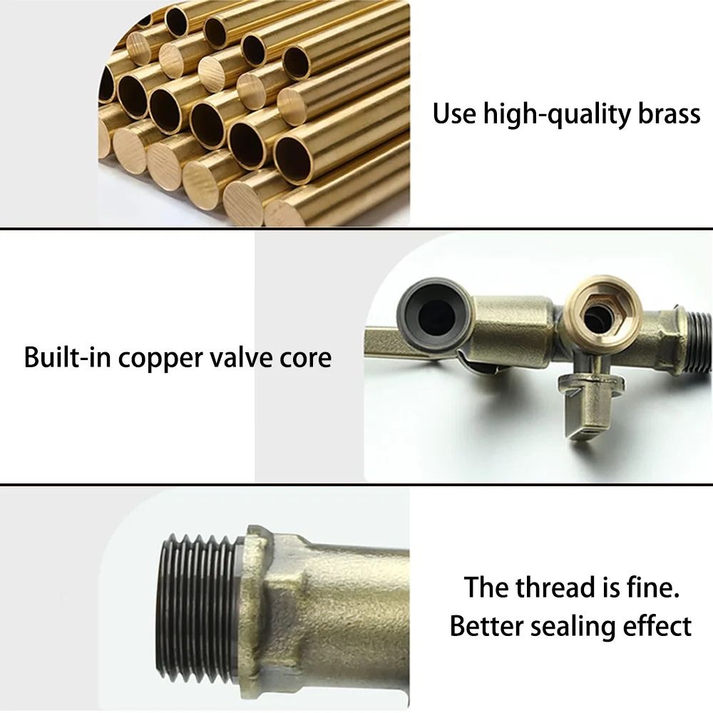 Anti-freezing All-copper Faucet One Inlet and Two Outlets 1/2inch Outdoor Faucet Dual Water Outlets Durable