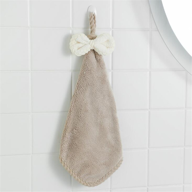 Bogen Hand Handtuch Mikrofaser Stoff Schnell-Trocken Wasser Absorption Trockenen Hängen Waschen Hand Handtuch freundlicher Tägliche Verwendung Küche Wc handtücher: Farbe 1