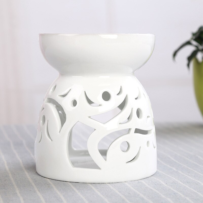 Keramische Holle Olie Brander Mini Aroma Lamp LIEFDE Bloem Sterren Licht Shadow Essentiële Olie Diffuser met Thee Licht Kaars Houder S