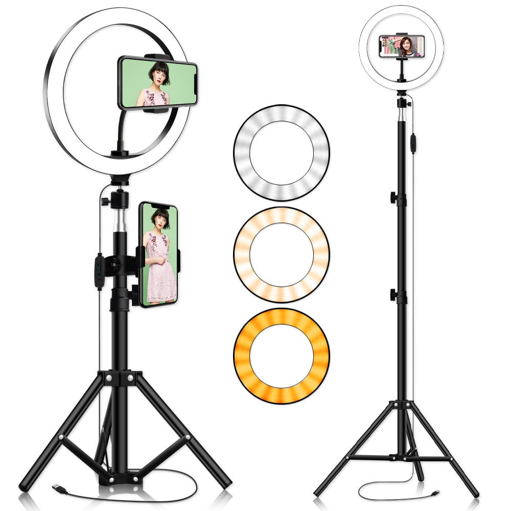 Pavimento Photo Studio Selfie Anello di Luce A LED con Supporto Del Telefono Mobile per Youtube Streaming In Diretta di Trucco In Diretta Supporto Mobile Treppiedi