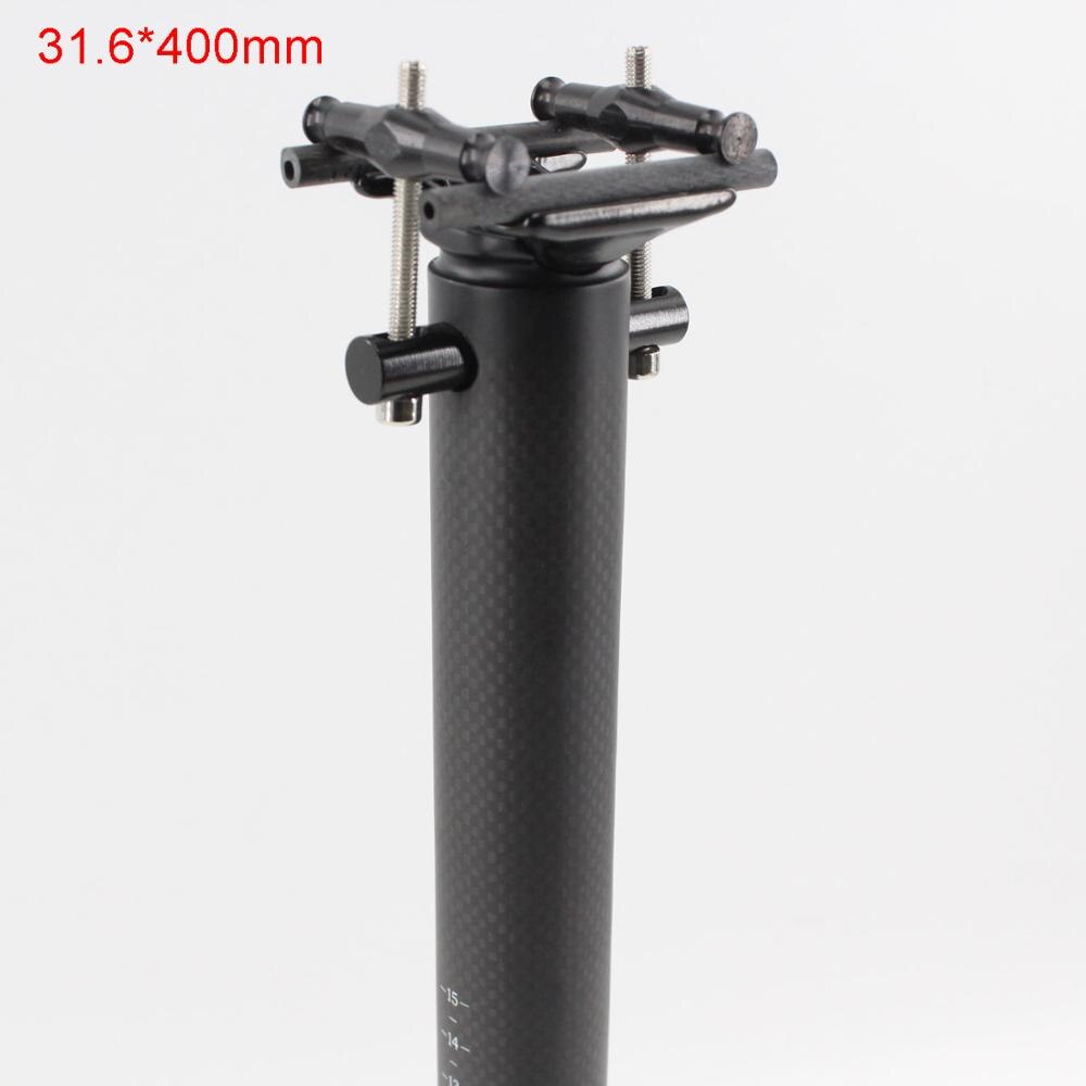 Mærke foldecykel mat 3k fuld kulfiber cykel carbon sadelpind cykel dele 27.2/30.8/31.6/33.9/34.9*400mm gratis skib: 31.6 x 400mm