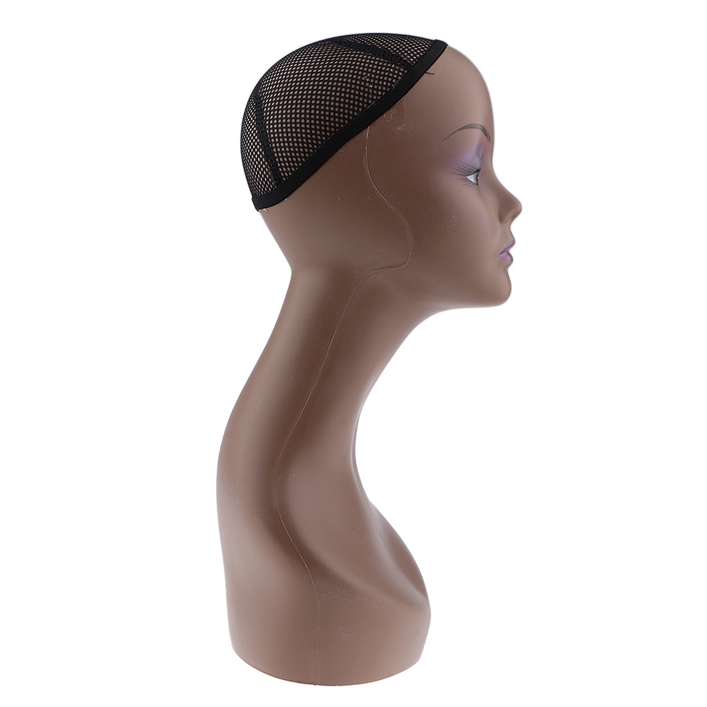 Cabeza de Maniquí de cosmetología femenina, cabeza de muñeca de entrenamiento de peluquería con cuello largo, pelucas y Dispay ideal para hacer, 1 unidad