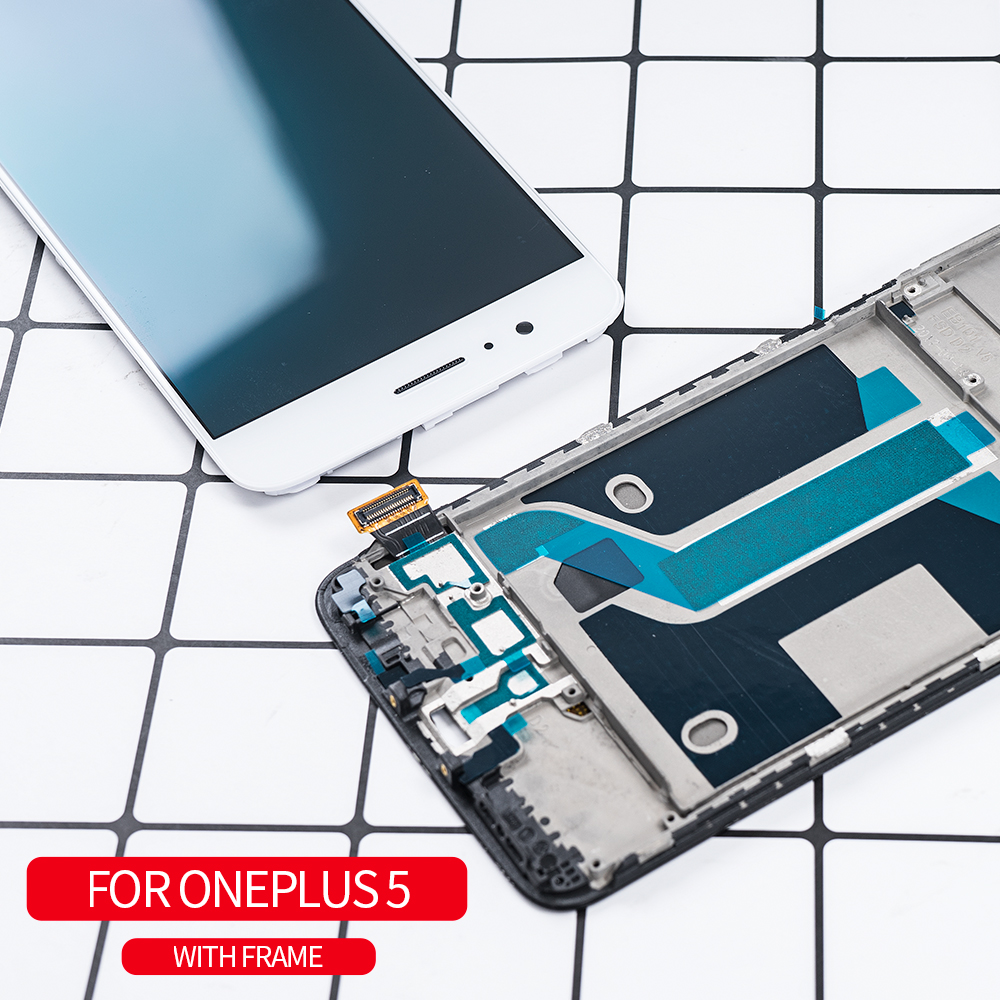 AMOLED 5.5 "LCD dla Oneplus 5 A5000 wyświetlacz LCD rama ekranu dotykowego Digitizer montaż dla OnePlus5 A5000 wyświetlacz LCD wymiana