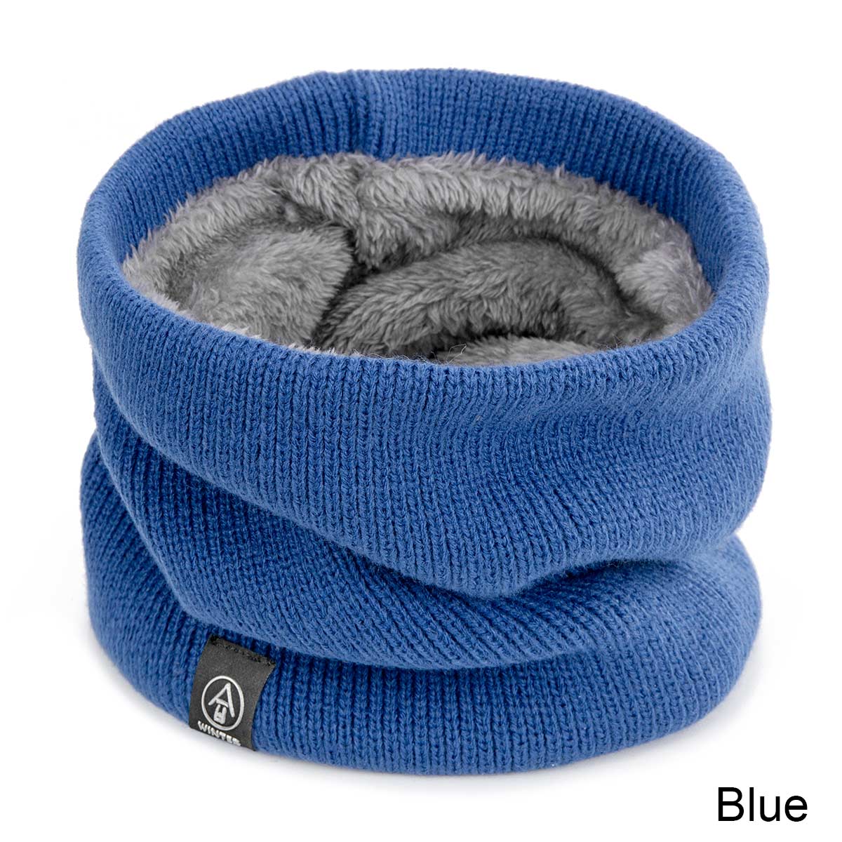 Mltbb Casual Vrouwen Winter Sjaal Gebreide Ring Sjaals Voor Mannen Effen Kleur Dikke Warme Sjaal Unisex Mode Halsdoek kids: Blue