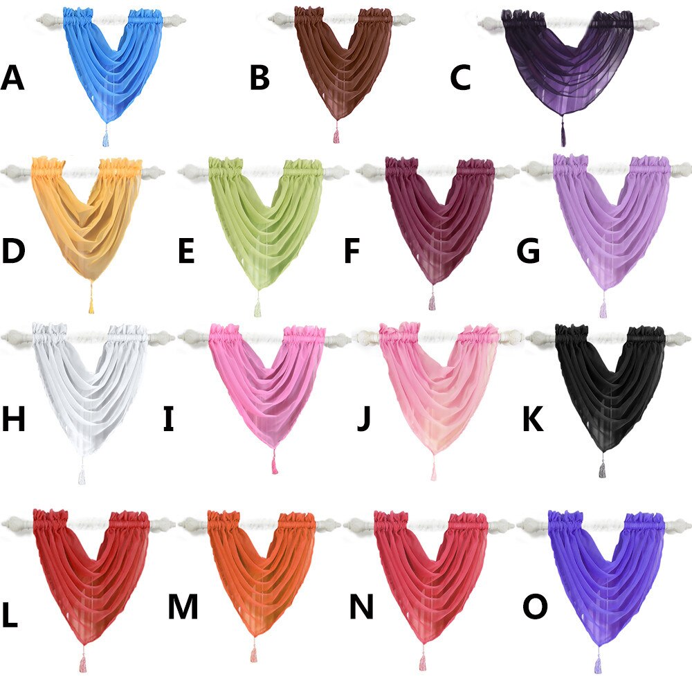 Rideau de Voile multicolore Swag toutes les couleurs cantonnière Net rideaux Tulle Swag Unique rideaux modernes pour la décoration de fenêtre