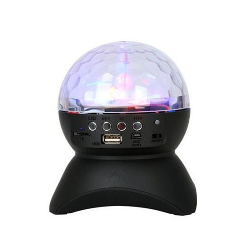LED Licht Bluetoot Lautsprecher Drahtlose Kristall Ball Disco Subwoofer Lautsprecher Lautsprecher Unterstützung FM Dance Party Sound Box Für Handys: Black
