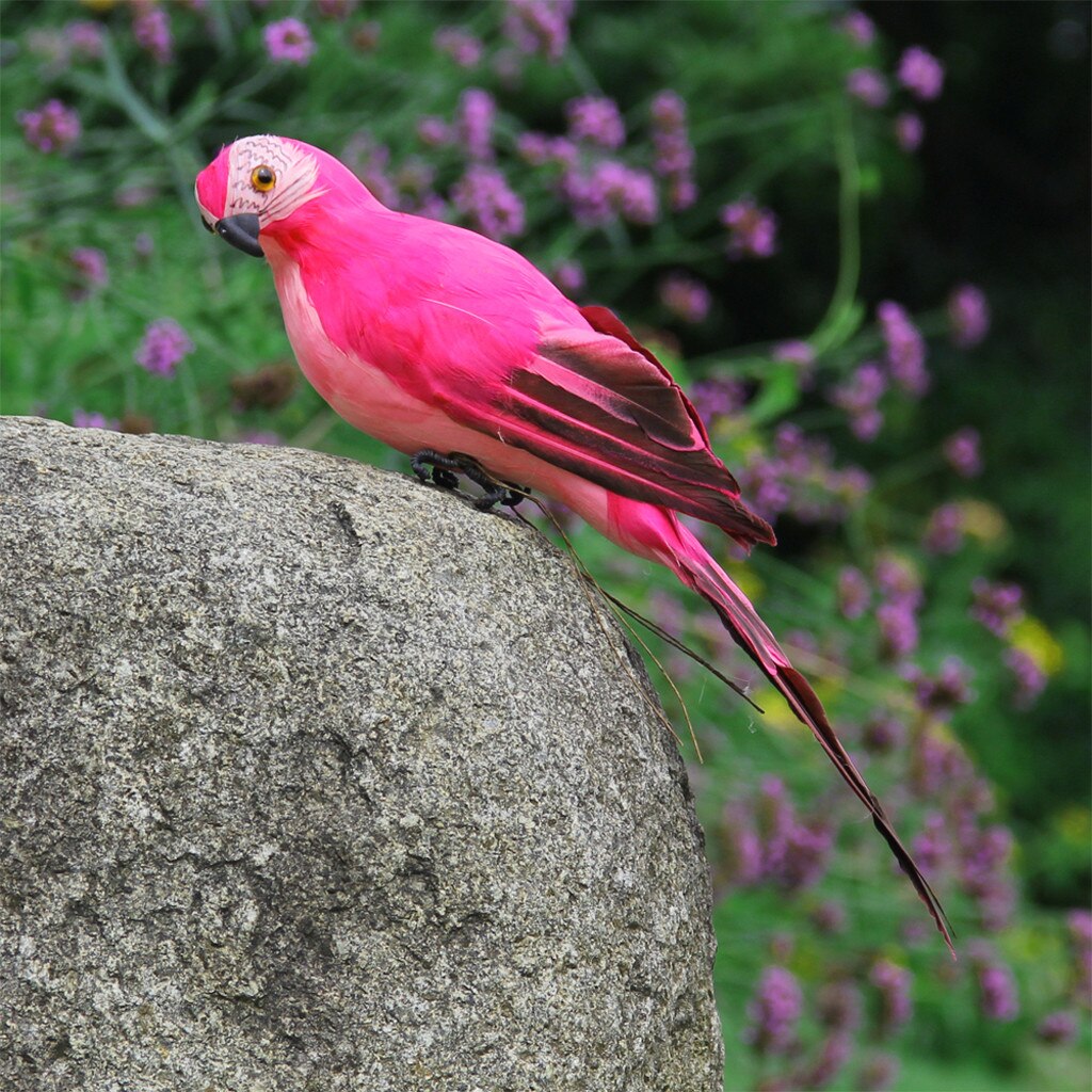 Oiseaux de jardin artificiels colorés | Faux perroquets, modèle d'oiseaux, décoration pour arbre de pelouse et jardin de maison en plein air: B