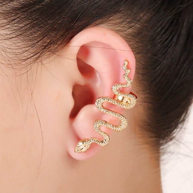 HUANZHI Hip Hop Punk Kühle Unregelmäßigen Biegen Metall Tier Einstellbare Schlange Multifunktions Halskette für Frauen Partei Schmuck: G EAR CLIP