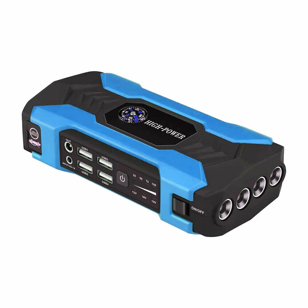 20000mAh 12V Car Jump Starter Portable USB Power Bank Battery Booster Clamp 400A Auto Starting Device Emergency Start Truck Jeep: Blue EU plug
