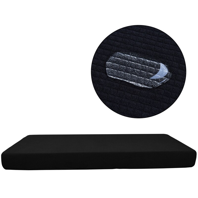 Niet waterdichte elastische bankhoes voor de woonkamer, waterdichte geruite bankhoes, strakke hoes voor thuis, effen kleur, hoes voor de bank: A-zwart