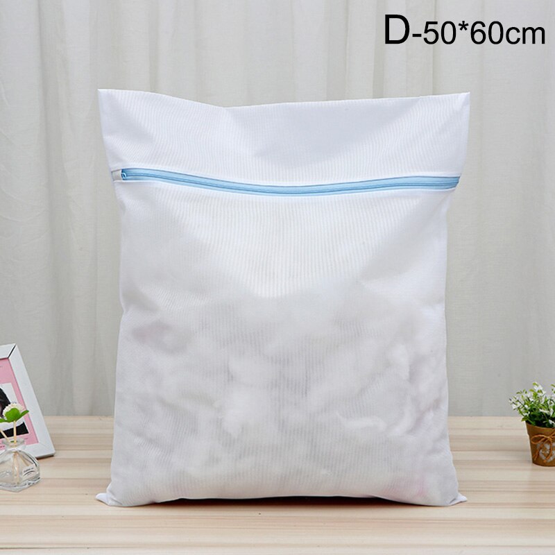 8 Size Mesh Laundry Bag Polyester Laundry Wash Bags Household Laundry Basket Laundry Bags For Washing Machines Mesh Bra Bag: Blue-50x60cm