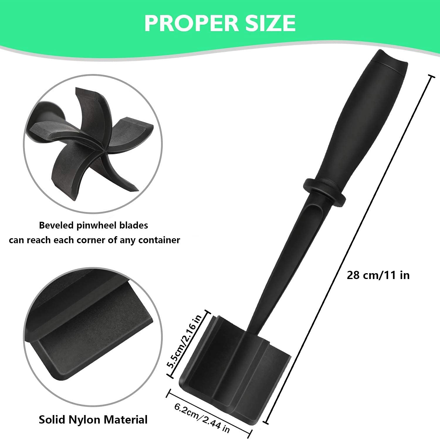 Meat Chopper Ground Beef Turkey Masher Heat Resistant Hamburger Meat Smasher Non Stick Mix Masher Tool Nylon Chopper Utensil