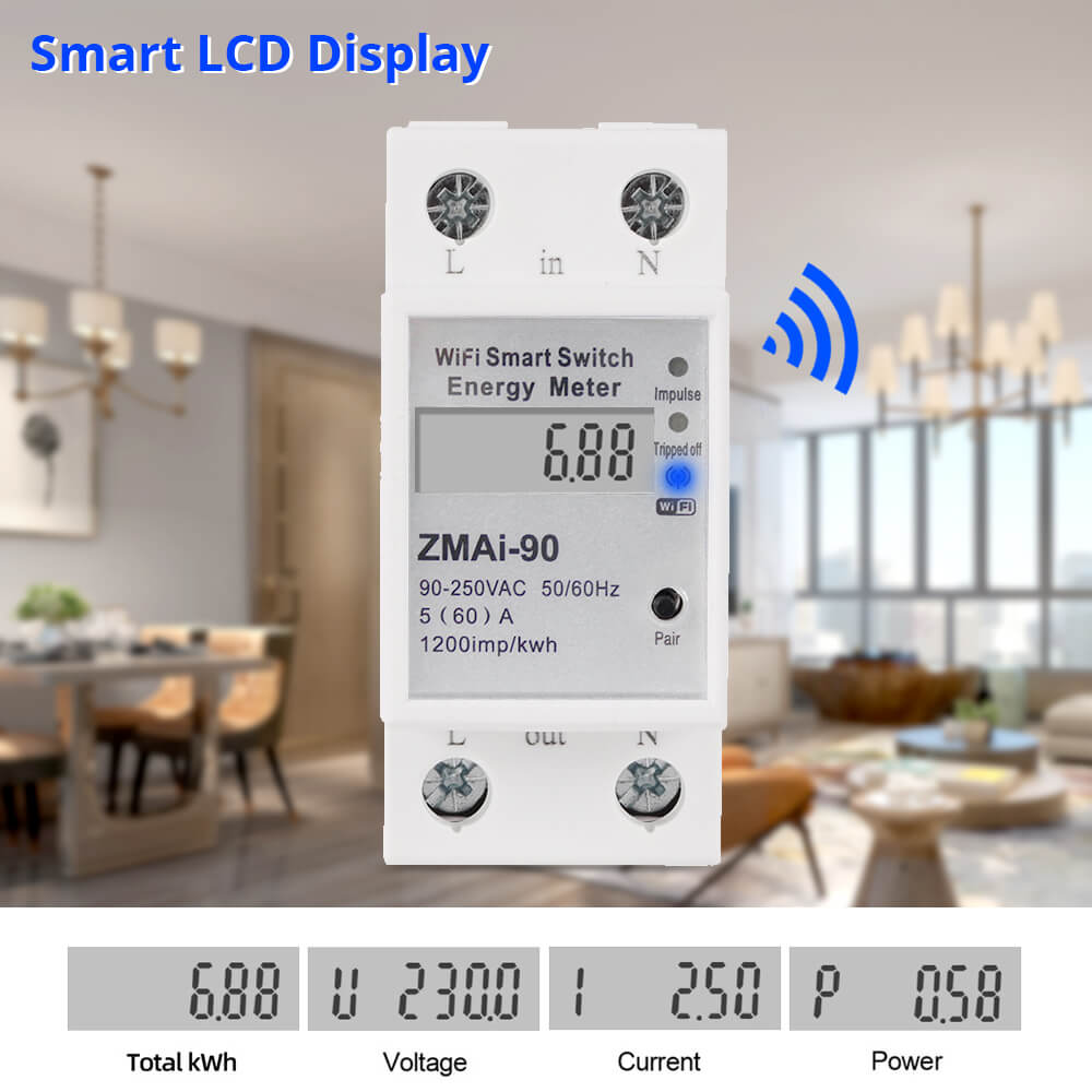 Zemismart WiFi Digital Electric Energy Meter Tuya Smart Life APP Control Smart Home Timer Remote Control