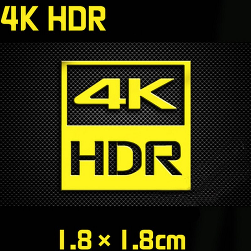 Etiqueta 4K HDR FHD HD, Monitor de TV, cine en casa, teléfono móvil, pegatina de Metal, pegatina de transferencia: C