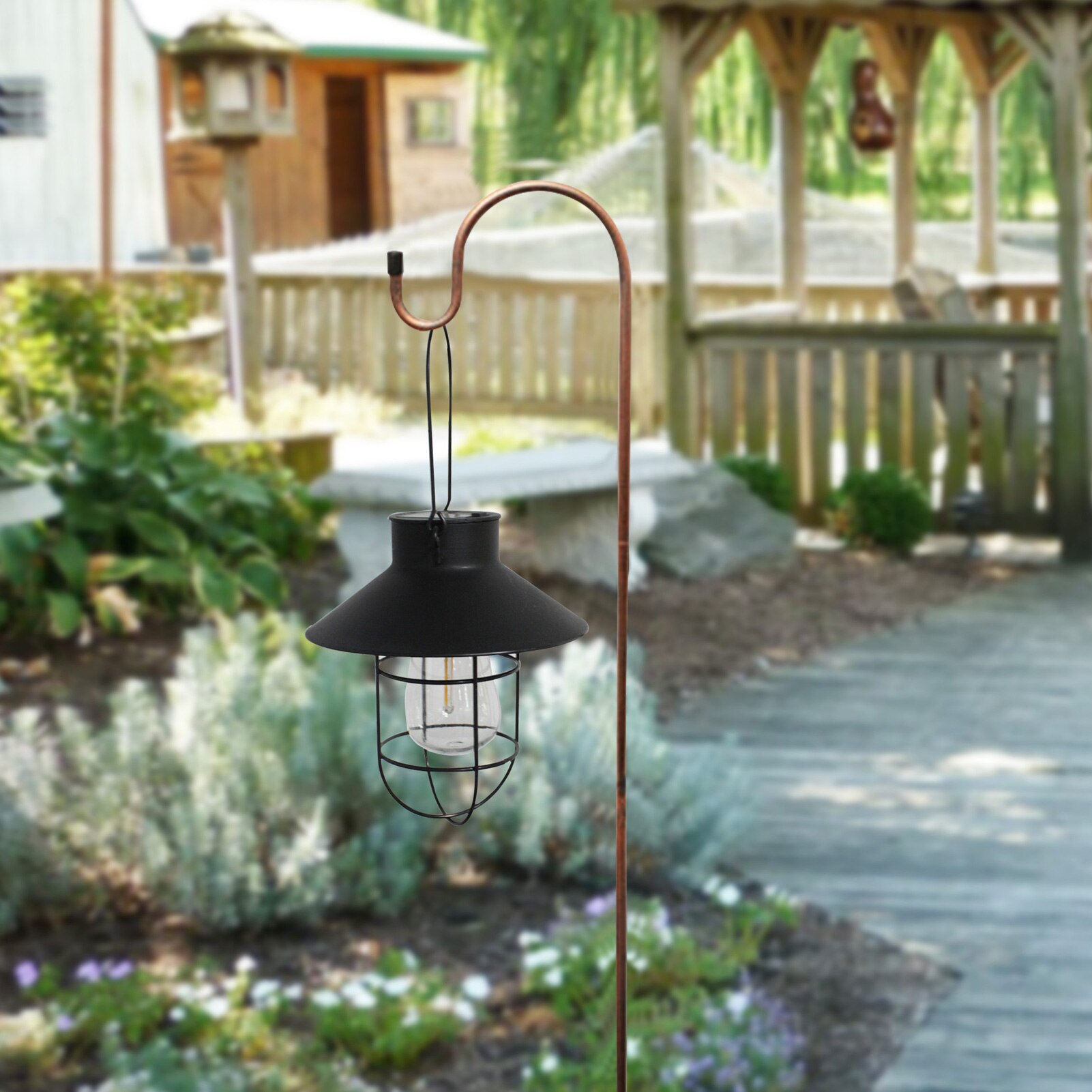 4 stücke Schäfer Haken Handwerk Haken Eisen Stange draussen rostfrei Boden Stange Garten Boden Eisen Haken Hängen Pflanzen korb Aufhänger