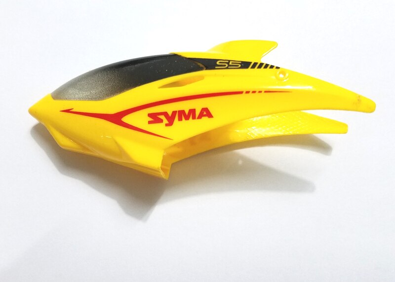 Helicóptero RC S5, cabeza de la cubierta de la barra de equilibrio, cuchilla principal de conexión, hebilla trasera, cabezal del eje interno, Cable de cargador USB para Syma S5: Yellow Head Cover