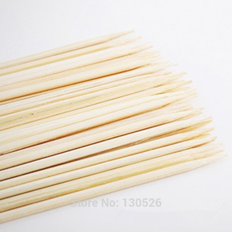 50 stk 15 ~ 40cm 3mm bambus engangs træbbq festspyd naturlige bambuspinde kødmad grillpinde tilbehør