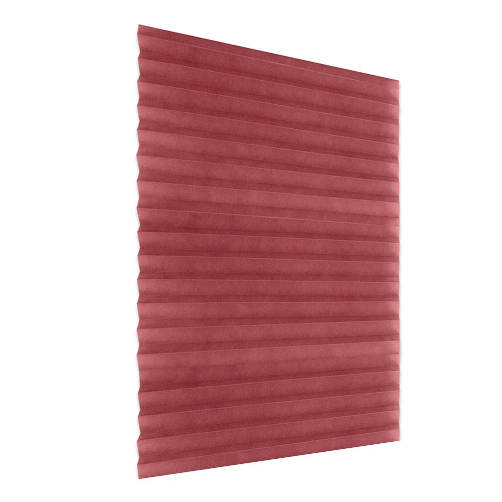 Self-Adhesive Pleated Blinds Half Blackout Curtains for Bathroom Balcony Shades for Living Room Window Coffee Door House Decor: Red / 60X150cm
