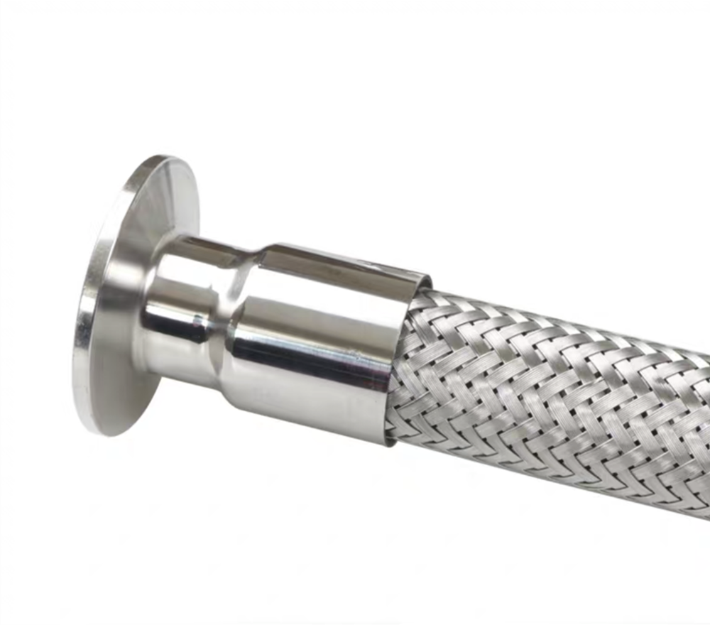 2.5" (63mm) OD77.5 Tri Clamp Braided Flexible Hose Length 500mm Sanitary Hose Stainless Steel 304
