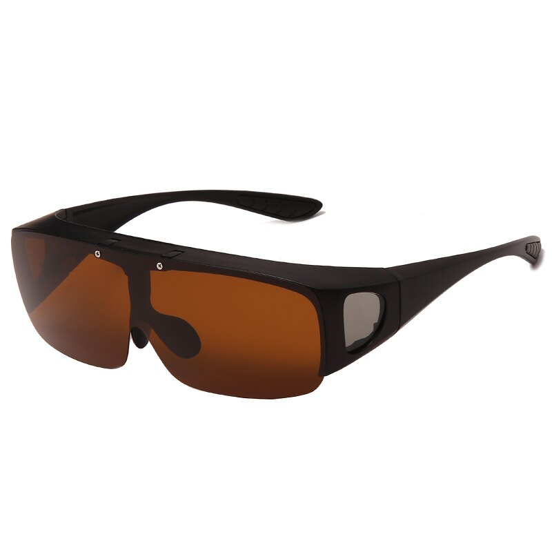 Flip up polariserede solbriller mænd kvinder plastik stel  uv400 briller passer over udendørs kørsel fiskeri sport solbriller cover: Te
