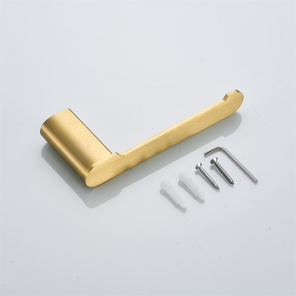 Brushed Gold Towel Rack,Towel Bar, SUS304 stainless steel Hardware set,Robe Hook,Toilet Brush Gold Brushed Bathroom Accessories: paper holder