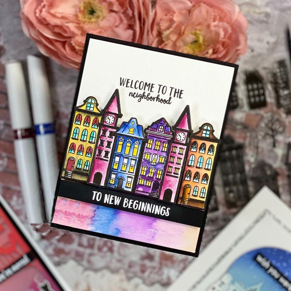 Een Warme Welkomststempel En Cutting Dies Wegwijzer Duidelijke Stempels Voor Diy Scrapbooking Decoratie Papier Ambachtelijke Albumkaarten Maken