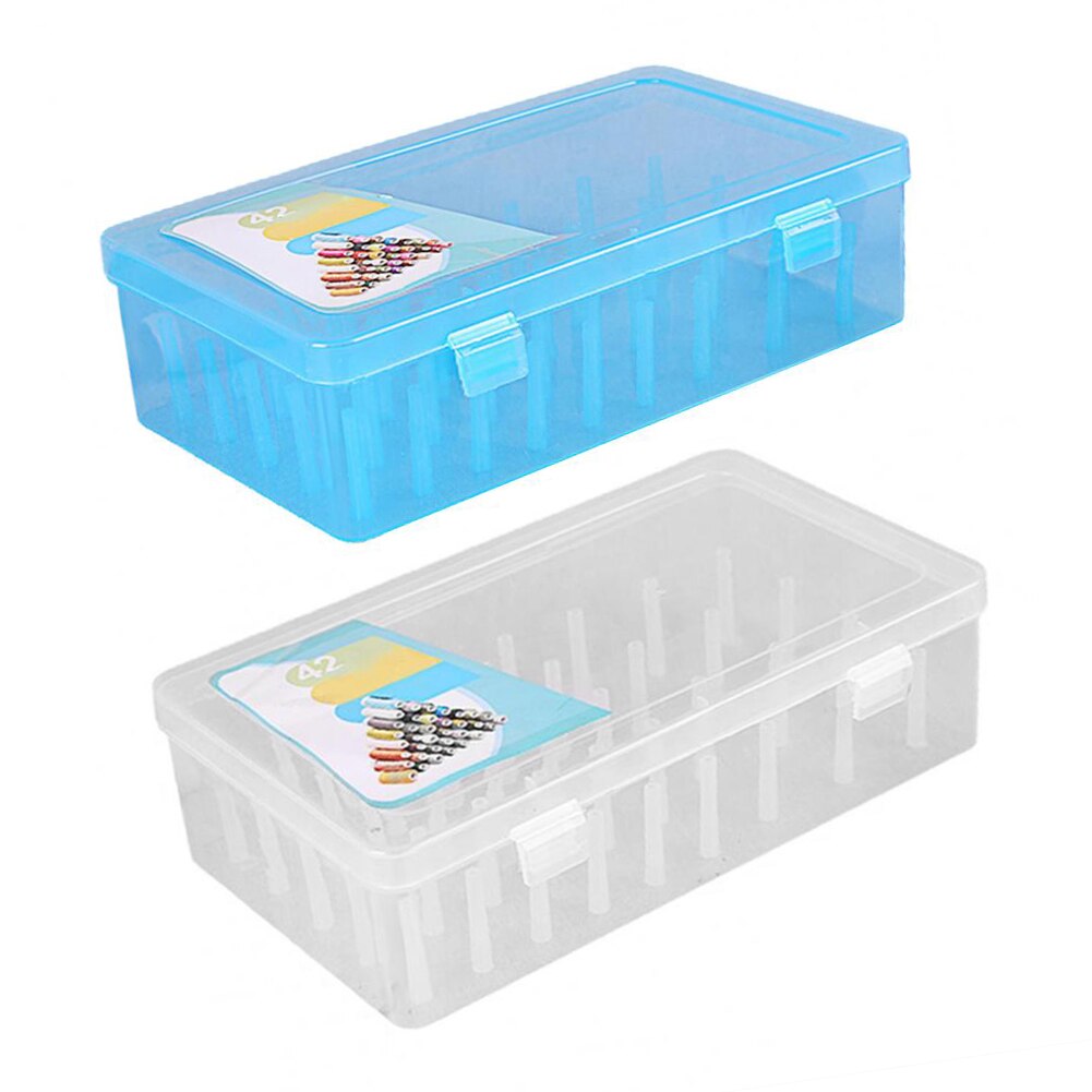 Sewing Thread Storage Box 42 Pcs Yarn Holder Craft Bobbins Organizing Case Large Capacity Sewing Thread Box With Trays Pole