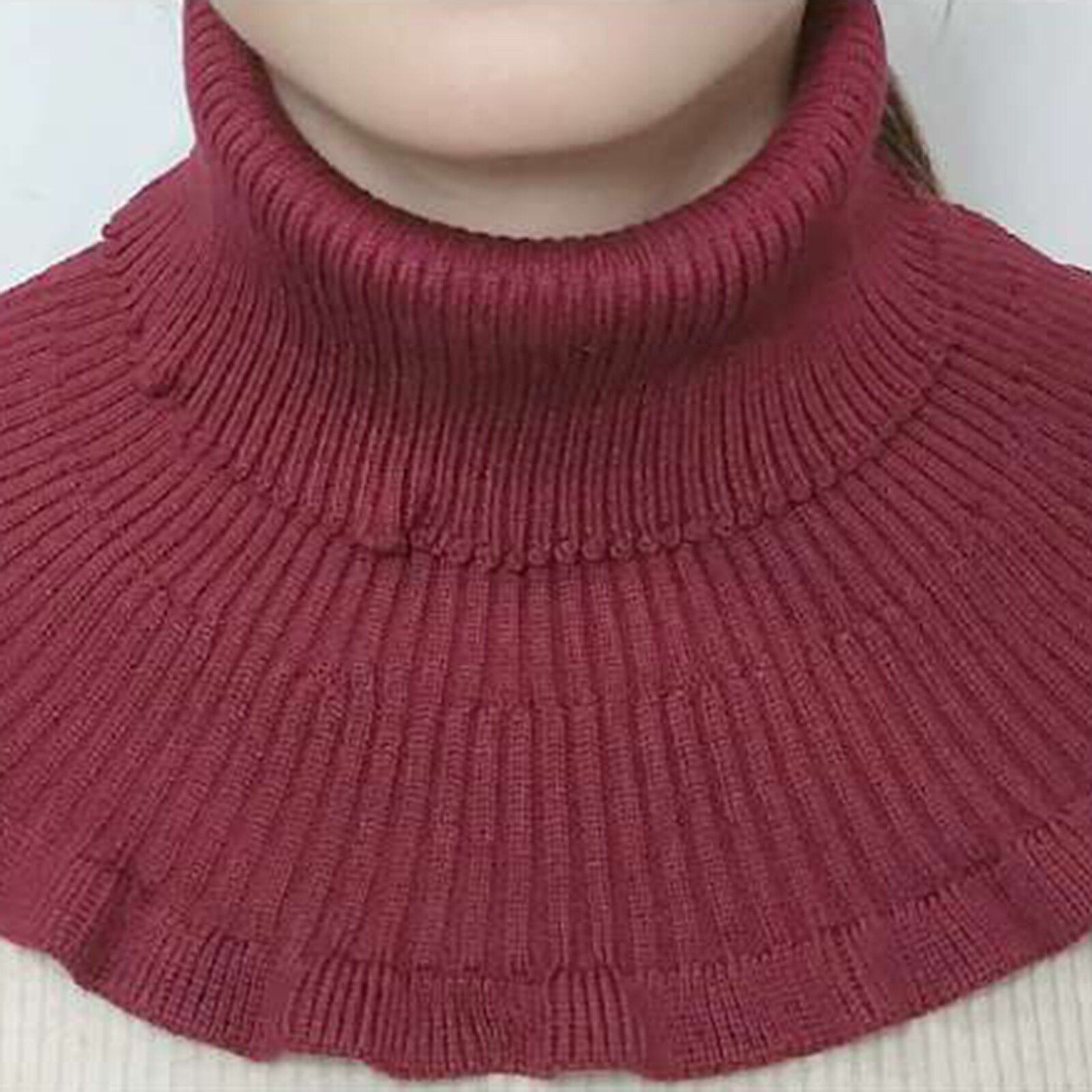 Collier à col roulé pour femme, couleur unie, écharpe tricotée respirante, guêtre de cou