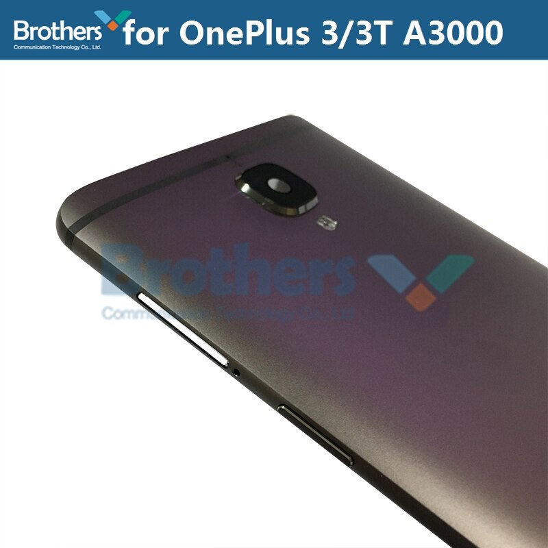 Cubierta trasera para Oneplus 3 3T A3000 carcasa de batería con lente de cristal de cámara cable Flex con vibrador para Oneplus3 3T A3010 Puerta de batería