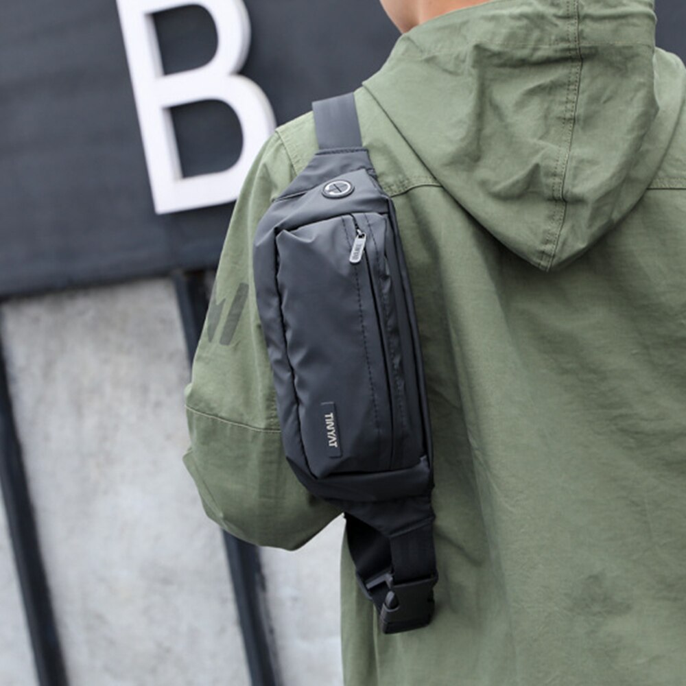 Herr Midjeväska Bälte Väska Fanny Pack Crossbody Bröstväska Resa Löpning Väska