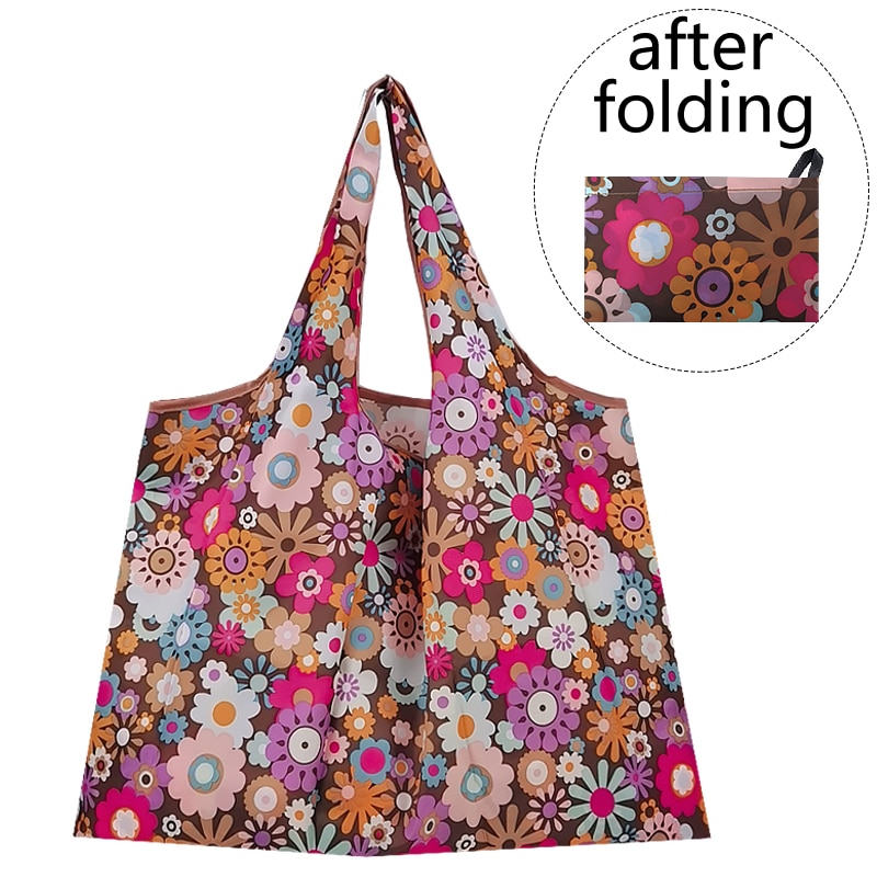 Große Größe Mehrweg Faltbare Einkaufstasche Tote Tasche Eco Tasche T-shirt Tasche Wasserdichte Ladenbesitzer Taschen Handtaschen: 868-taiyanghua-22