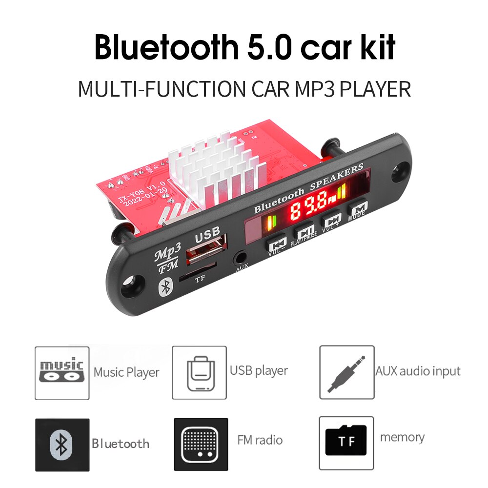 2*60W 120W Verstärker 12V MP3 WMA WAV Decoder Board Bluetooth 5,0 Drahtlose Musik audio Modul USB TF FM Radio Für Auto Lautsprecher