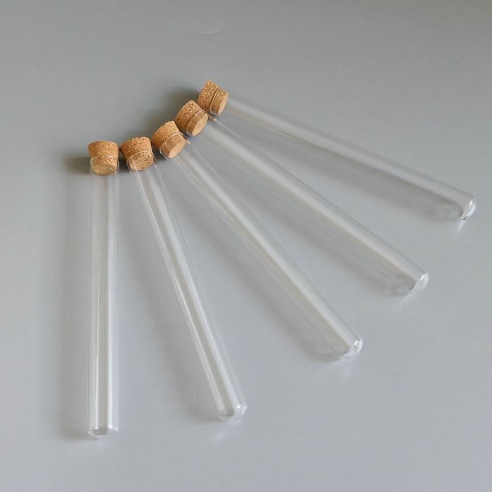 50pcs 15x150mm Transparent Clear Glass Test Tube With Cork Test Tube Vial Lab Glassware for Laboratory Experiment