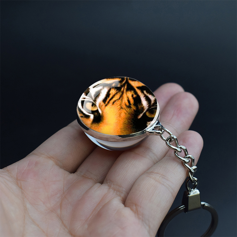 Tiger Picture Keychain Crystal Ball Jewelry Year of The Tiger Year Glass Ball Jewelry 35MM Keychain Year for Family: 7