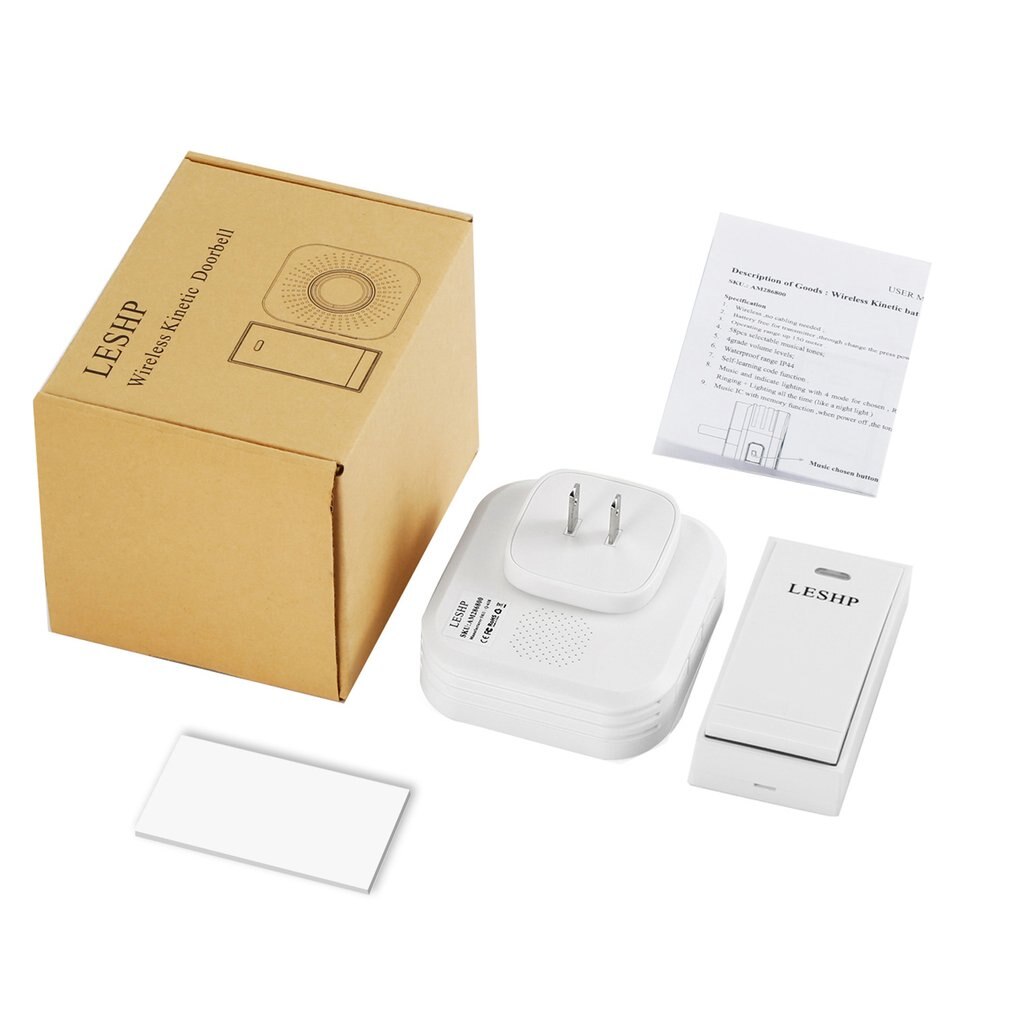 Leshp Eenvoudig Te Installeren Muziek Draadloze Deurbel 150M Lange Afstand Afstandsbediening Nachtlampje 58 Stuks Akkoord Muziek met Ons Plug