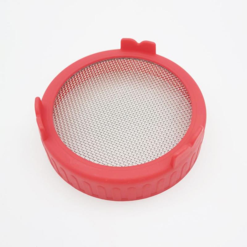 Mason Jar Sprouting Lid Wide Mouth Plastic Mason Cup Large Mason Bottle Type Stainless Steel Split Sprouting Lid Germination Lid: 02