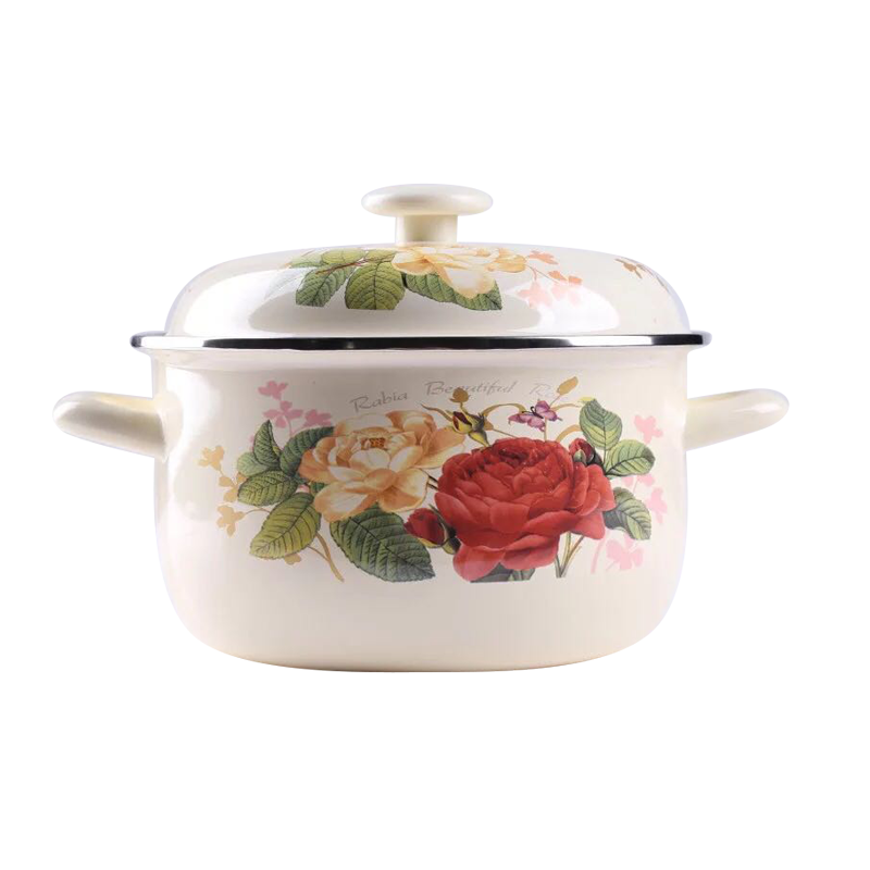 Enamel Casserole 16-26cm Enamel Stock Pot Cookware Enamel Porcelain Induction Cooker Universal Stew Pot