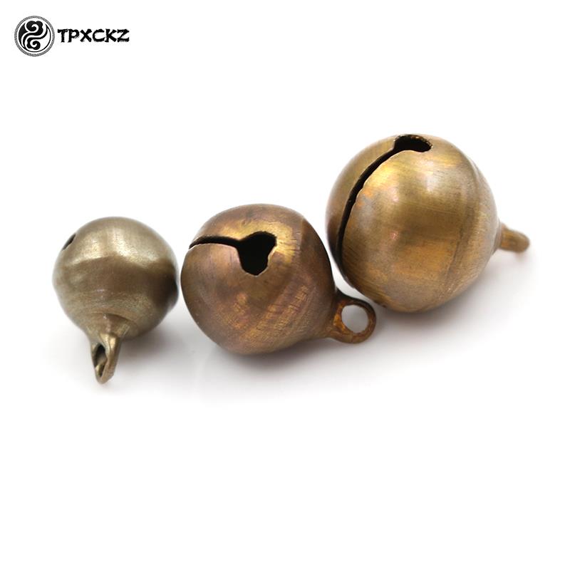 Cloches de Jingle en métal Bronze 10/12/14cm, 10 pièces/lot, décoration de fête de Festival en vrac, décorations d'arbre de noël, accessoires artisanaux DIY