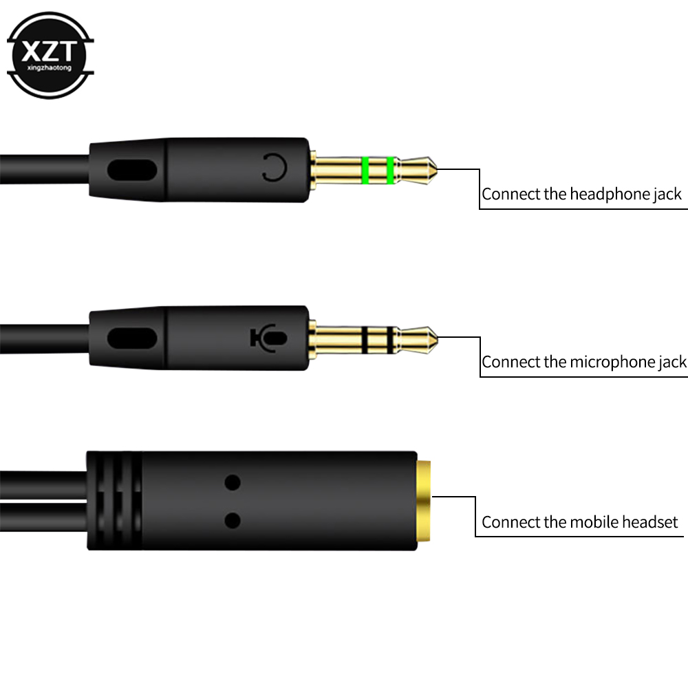 2 in 1 Male To Female Aux Audio Cable Y Splitter Cable 3.5mm MP3 MP4 Stereo Plug Adapter Jack For Headphone Computer Cable