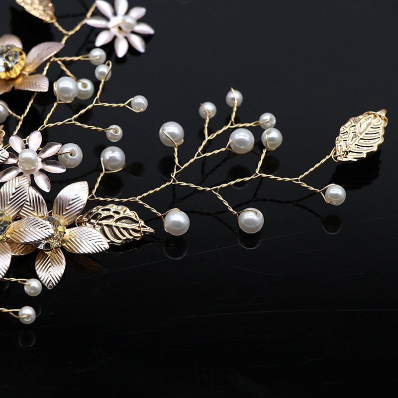 Nuevos accesorios para el cabello de boda, cinturón para el cabello con perlas de cristal, diadema nupcial para boda, adorno para el cabello, joyería para el cabello, tocado de novia, diadema