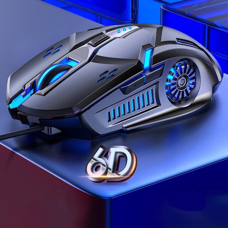 6D Wired Gaming Mouse 6 Programmable Button 3200 DPI USB Computer Laptop PC Gamer Mice With RGB Backlight Mouse for Office