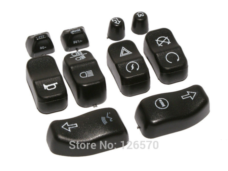 Boîtier-boutons pour interrupteur de commande manuelle, noir, 10 pièces, pour Harley Road King Electra Street Glide Touring FLHX FLHT CVO