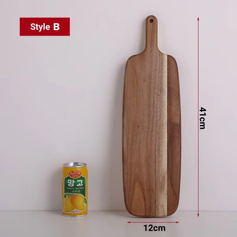 Premium Kitchen Beech Chopping Board: Versatile Wood Block for Pizza, Bread, Fruit, Sushi - a Hanging & Culinary Tool: black