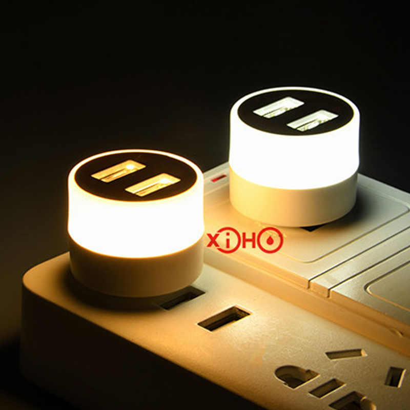 Mini-USB-Lampe, warmweißes Licht, 2 Anschlüsse, USB-HUB-Ladeadapter, Netzteil, Dock, LED-Beleuchtung, Lug and Play, Schlafzimmer-Nachtlicht