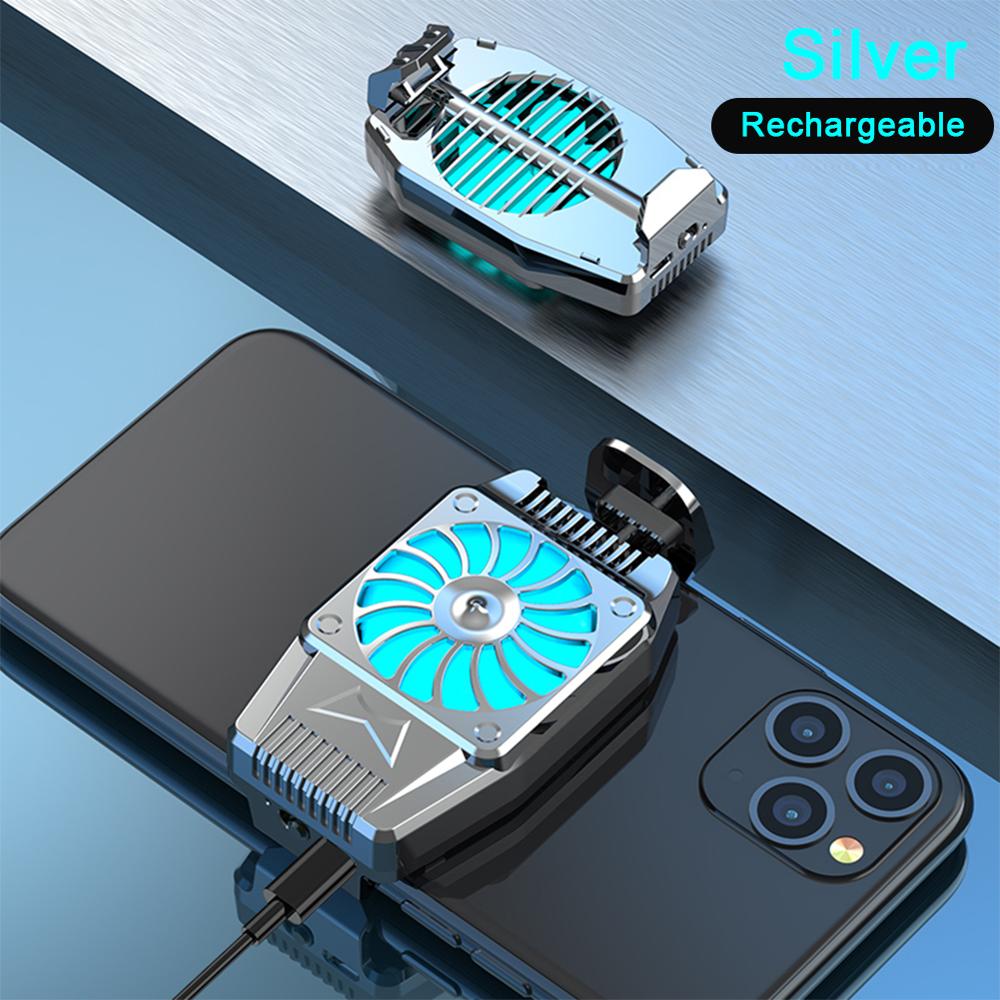 Universele Mini Mobiele Telefoon Koelventilator Radiator Turbo Hurricane Game Koeler Mobiele Telefoon Cool Koellichaam Voor Iphone/Samsung/Xiaomi: Silver